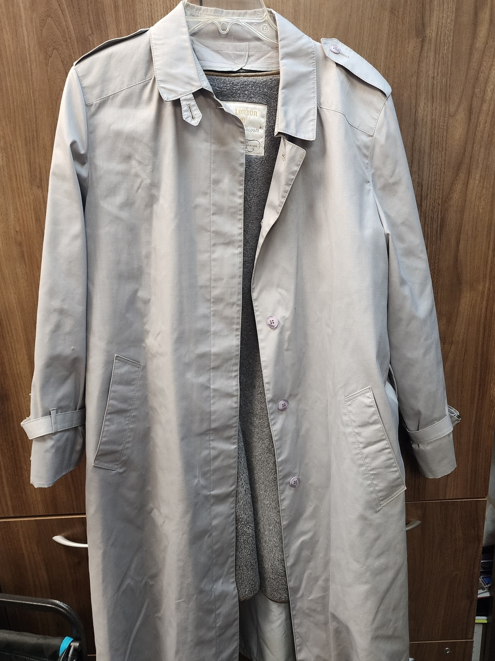 London Fog Light Gray Trench Coat